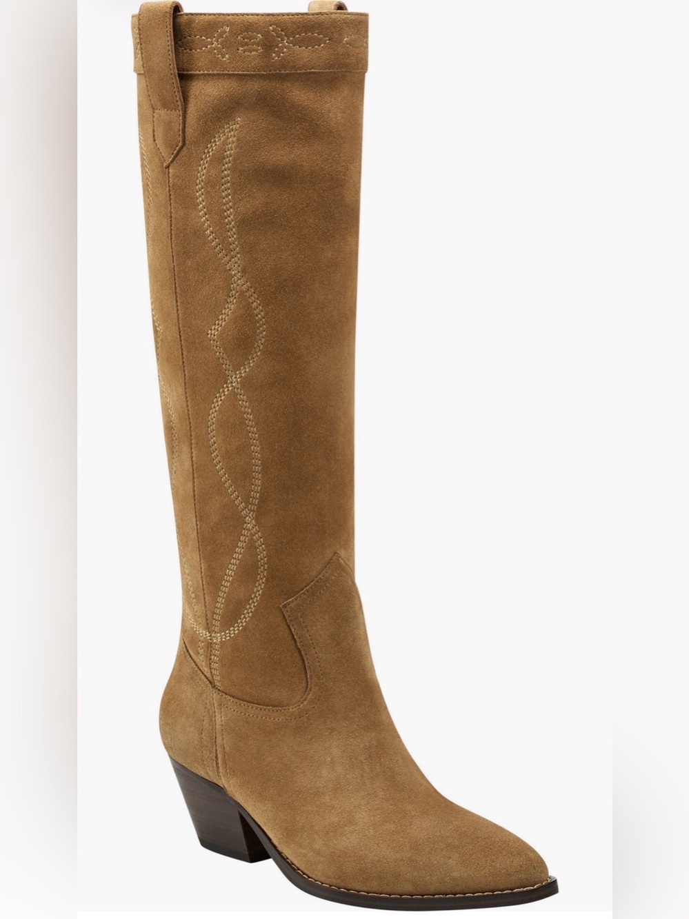 Marc Fisher LTD Edania Pointed Toe Western Knee High Boot (Women)
